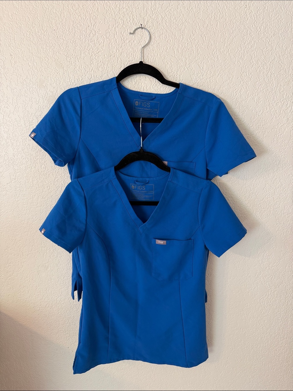 Figs Women's Catarina Slim Scrub Tops in Royal Blue x2